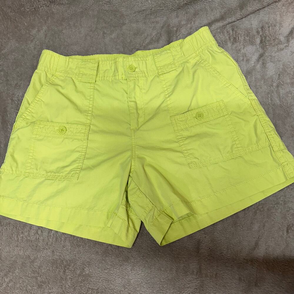 GAP Neon Green Cargo Shorts Size 6 Utility Pocket Summer Lightweight